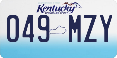 KY license plate 049MZY