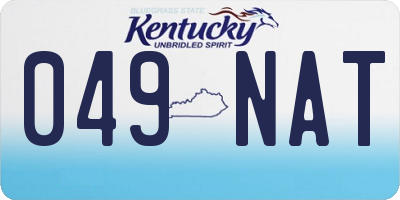 KY license plate 049NAT