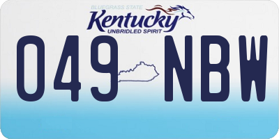 KY license plate 049NBW