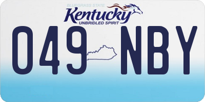 KY license plate 049NBY