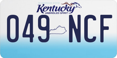 KY license plate 049NCF