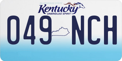KY license plate 049NCH