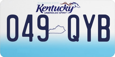 KY license plate 049QYB