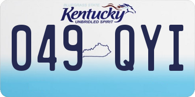 KY license plate 049QYI