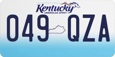 KY license plate 049QZA