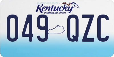 KY license plate 049QZC