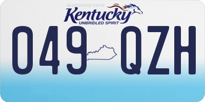 KY license plate 049QZH