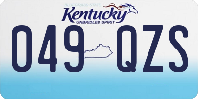 KY license plate 049QZS