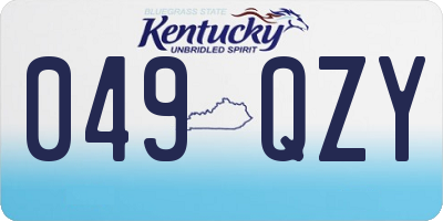 KY license plate 049QZY