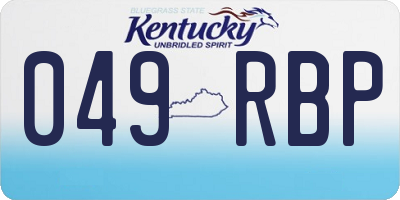 KY license plate 049RBP