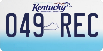 KY license plate 049REC