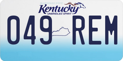 KY license plate 049REM