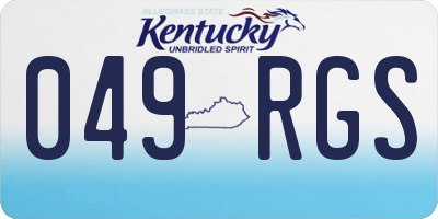 KY license plate 049RGS
