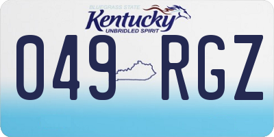 KY license plate 049RGZ