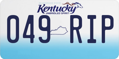 KY license plate 049RIP