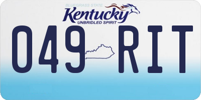 KY license plate 049RIT