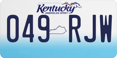 KY license plate 049RJW