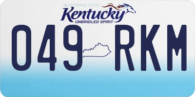 KY license plate 049RKM