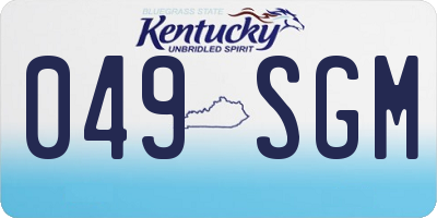 KY license plate 049SGM