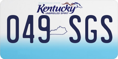 KY license plate 049SGS