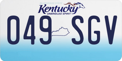 KY license plate 049SGV
