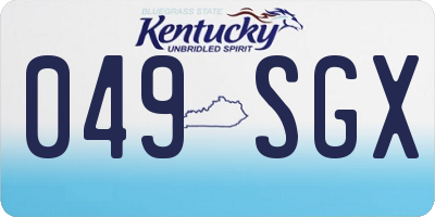 KY license plate 049SGX