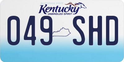 KY license plate 049SHD