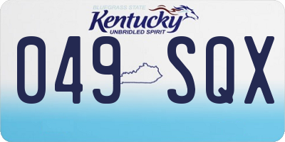 KY license plate 049SQX