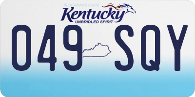 KY license plate 049SQY