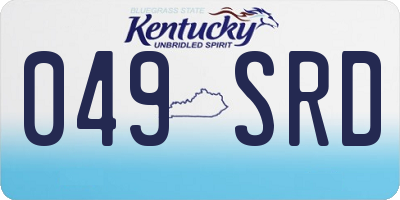 KY license plate 049SRD