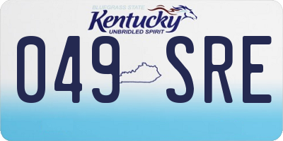 KY license plate 049SRE