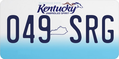 KY license plate 049SRG