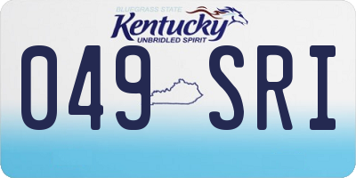KY license plate 049SRI