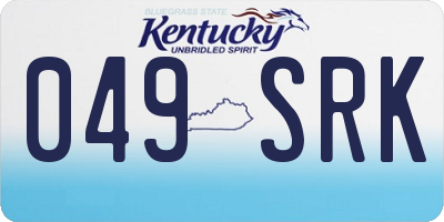 KY license plate 049SRK