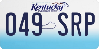 KY license plate 049SRP