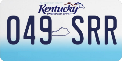 KY license plate 049SRR