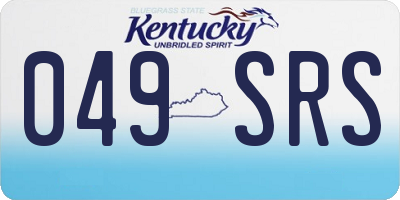 KY license plate 049SRS