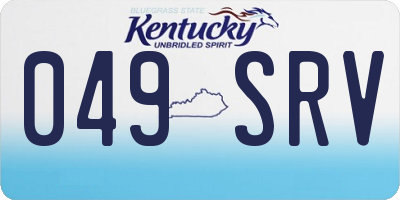 KY license plate 049SRV