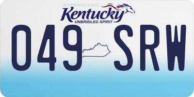KY license plate 049SRW