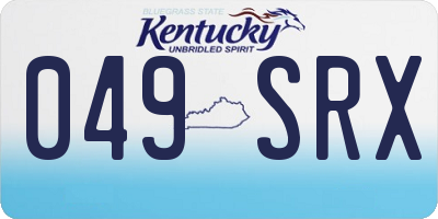 KY license plate 049SRX