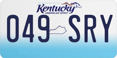 KY license plate 049SRY