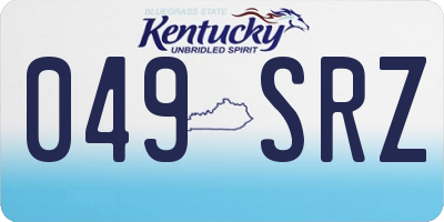 KY license plate 049SRZ