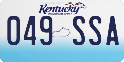 KY license plate 049SSA
