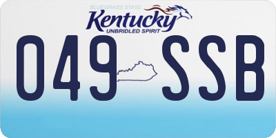 KY license plate 049SSB
