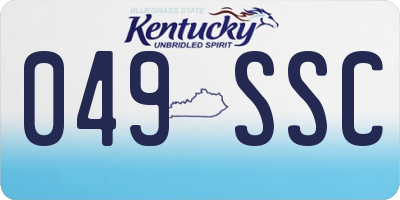 KY license plate 049SSC