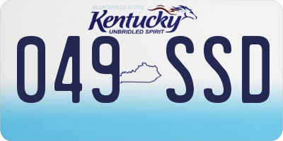 KY license plate 049SSD