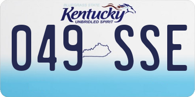 KY license plate 049SSE
