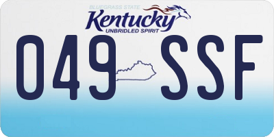 KY license plate 049SSF