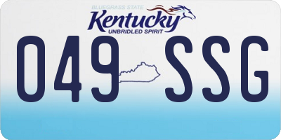KY license plate 049SSG