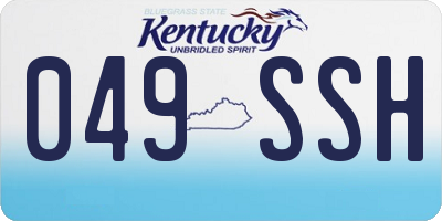 KY license plate 049SSH